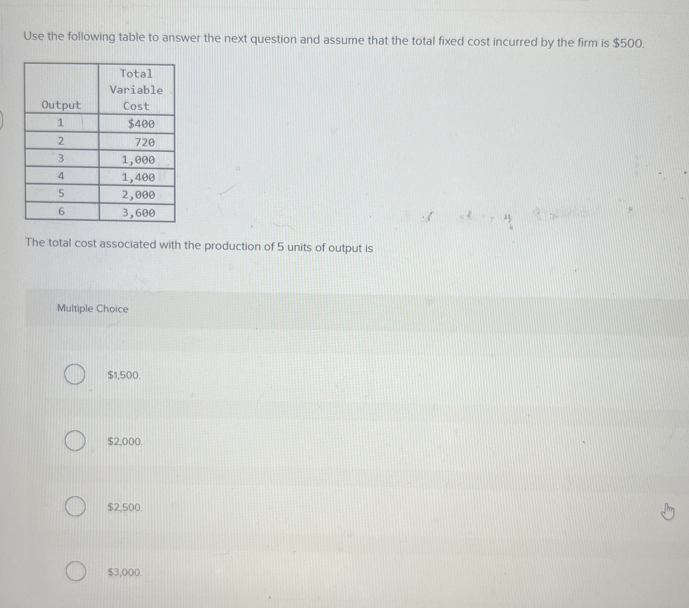 Solved Use the following table to answer the next question | Chegg.com