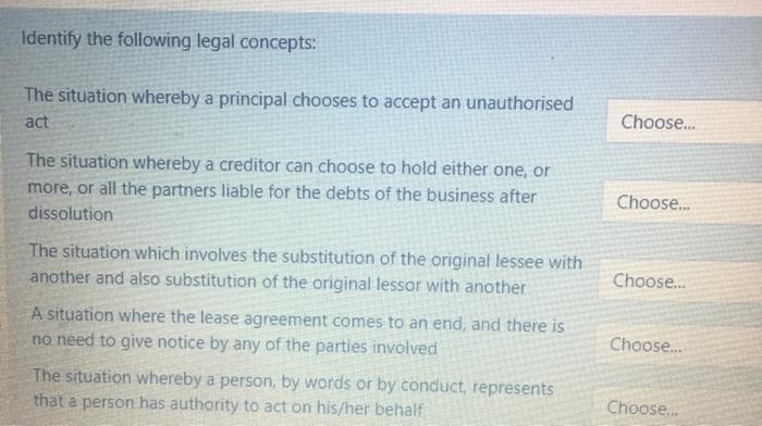 Solved Identify The Following Legal Concepts: The Situation | Chegg.com