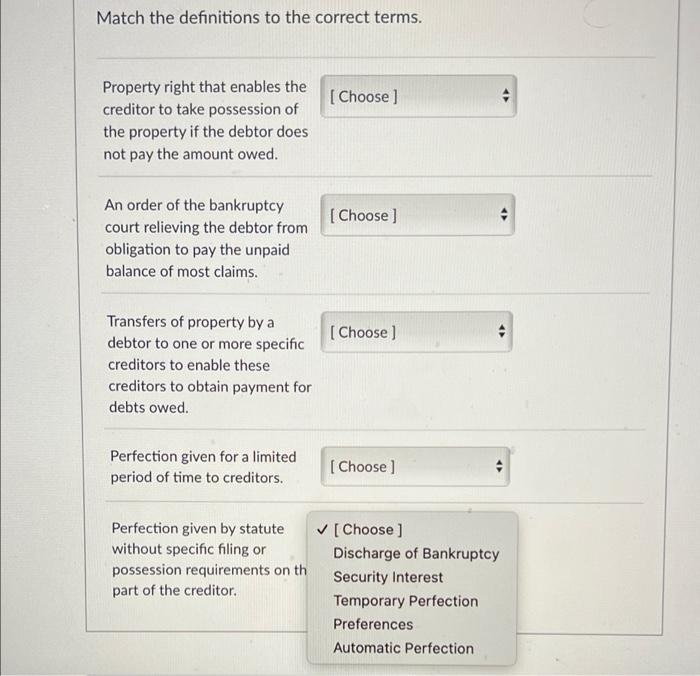 solved-match-the-definitions-to-the-correct-terms-choose-chegg