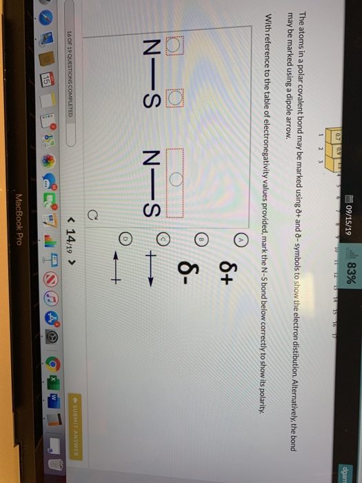 Solved 09/15/19 83% 0 15 15 dgar 0. 7 1 2 3 The atoms in a | Chegg.com