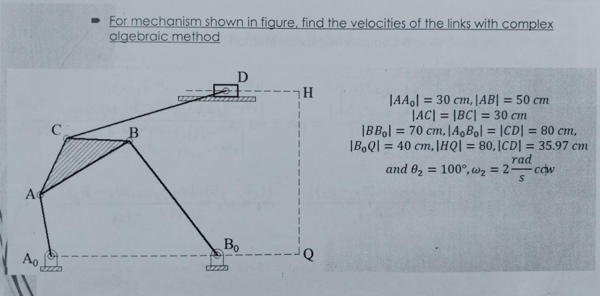 Solved For mechanism shown in figure, find the velocities of | Chegg.com