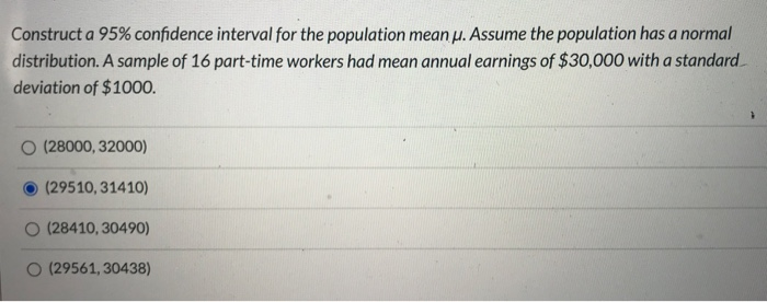 Solved Construct a 95% confidence interval for the | Chegg.com