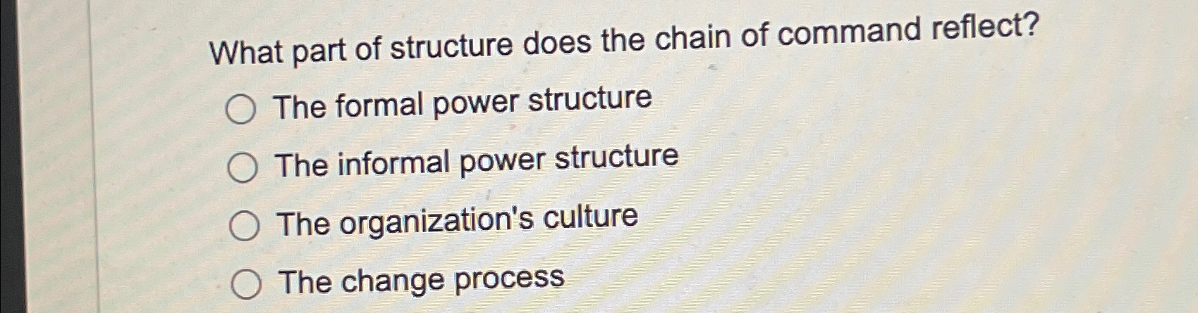 Solved What part of structure does the chain of command | Chegg.com