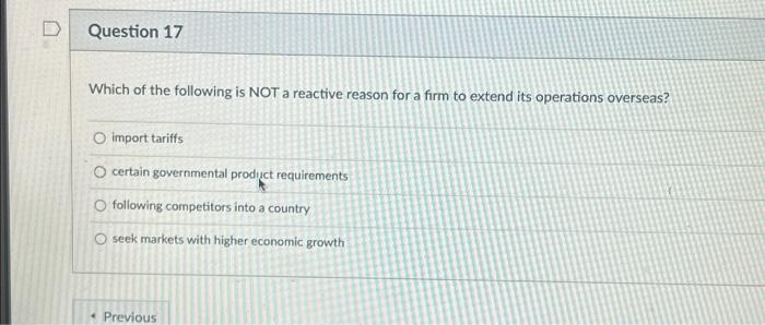 Solved Which of the following is NOT a reactive reason for a | Chegg.com
