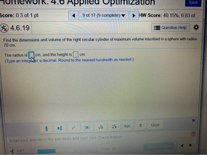 Solved 4.6.9 3 Question Help A rectangular tank that is 6912