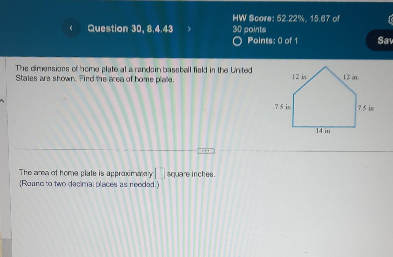 Solved The Dimensions Of Home Plate At A Random Baseball Chegg Com   Image 