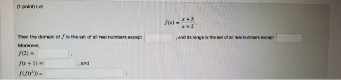 Solved (1 point) The domain of the function $(x) = V4 - x2 | Chegg.com