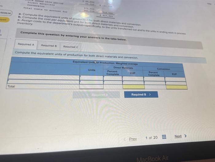 Solved Hi T Company Uses The Weighted Average Method Of Chegg Com