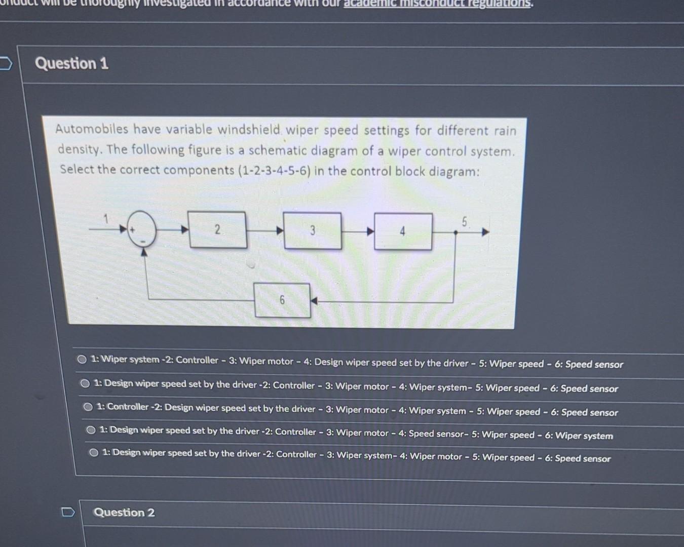 Solved Automobiles have variable windshield wiper speed