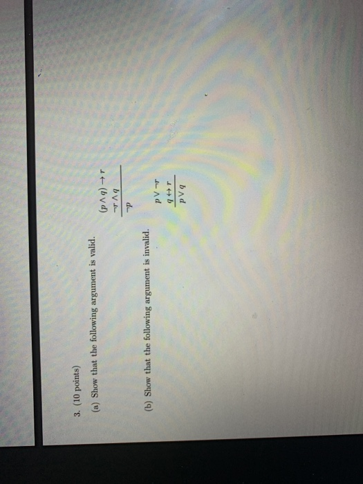 Solved 3. (10 points) (a) Show that the following argument | Chegg.com