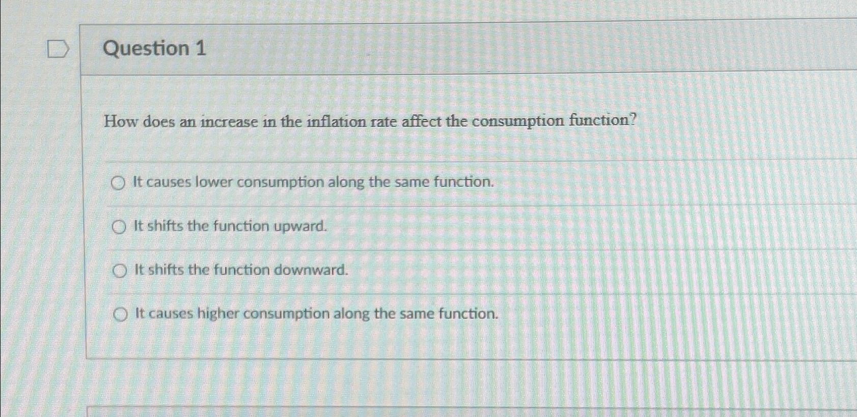 Question 1How does an increase in the inflation rate | Chegg.com