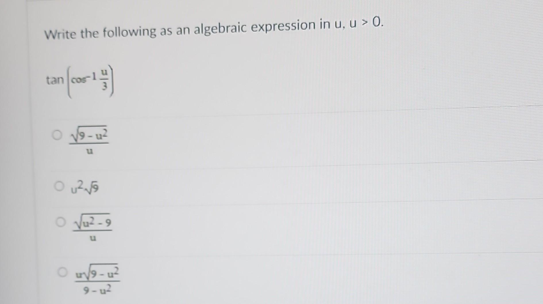 Solved Write the following as an algebraic expression in | Chegg.com