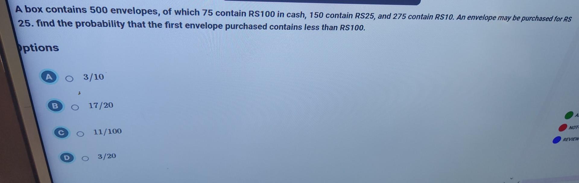 Solved A box contains 500 envelopes, of which 75 contain