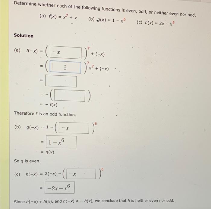 Solved Determine whether each of the following functions is | Chegg.com
