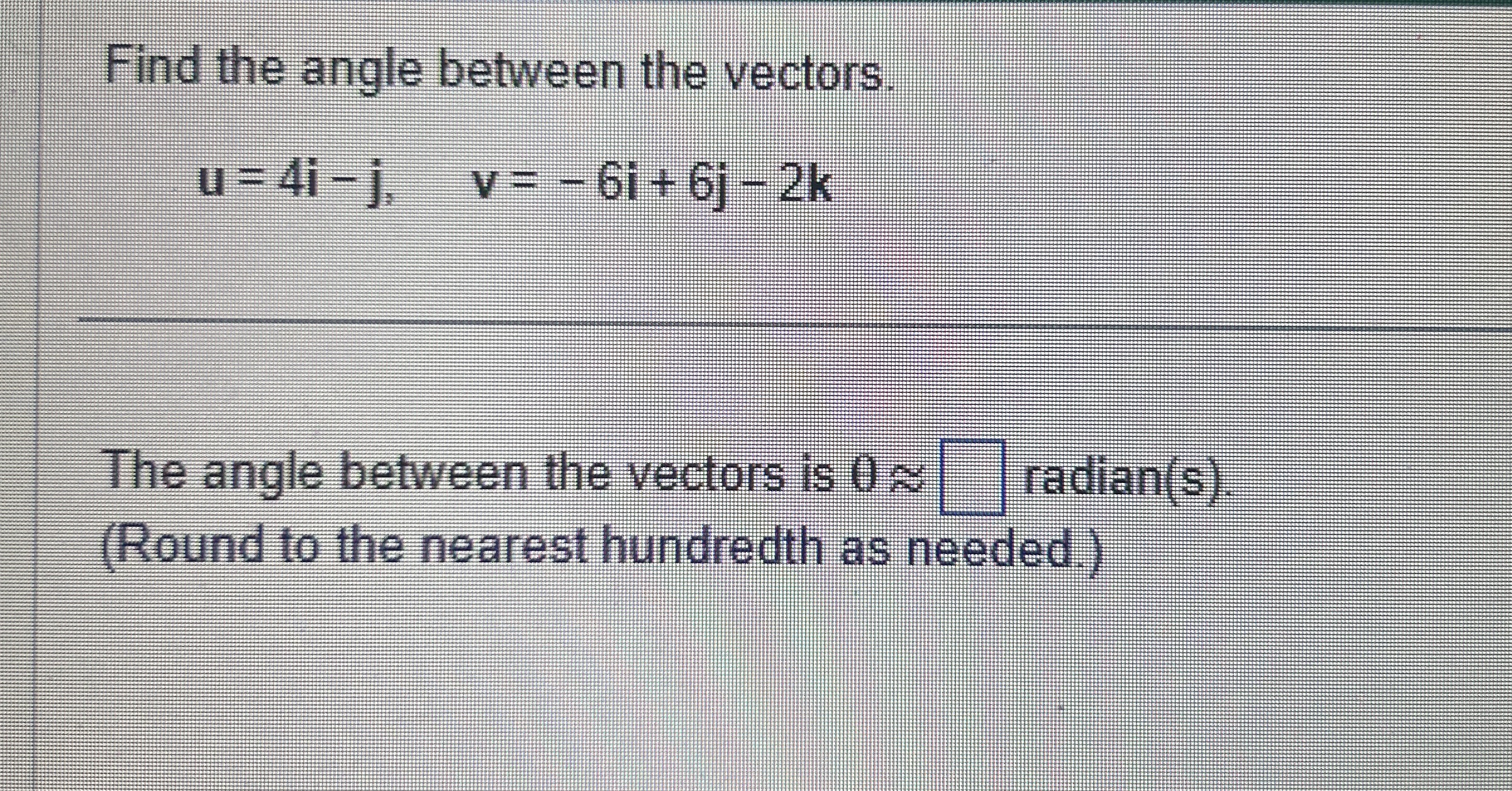 Solved Find the angle between the | Chegg.com