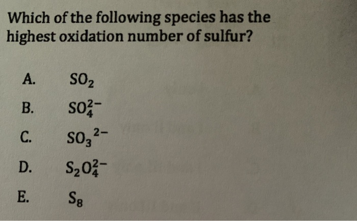 Solved 4. Which Of The Following Species Has The Highest | Chegg.com Solved 4. Which Of The Following Species Has The Highest | Chegg.com