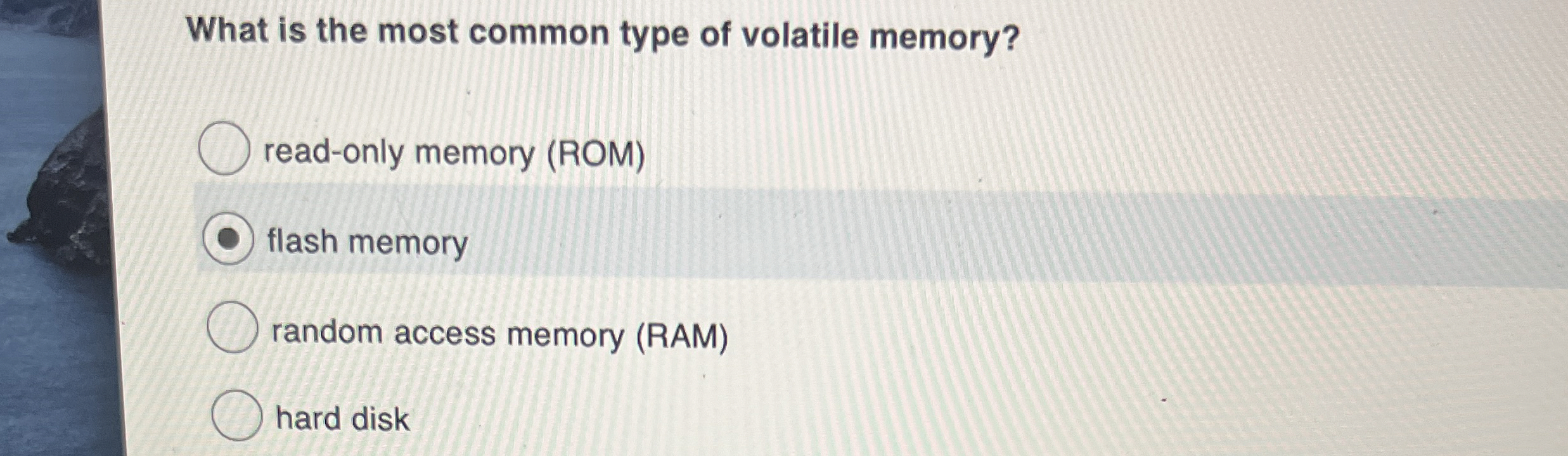 Solved What is the most common type of volatile | Chegg.com