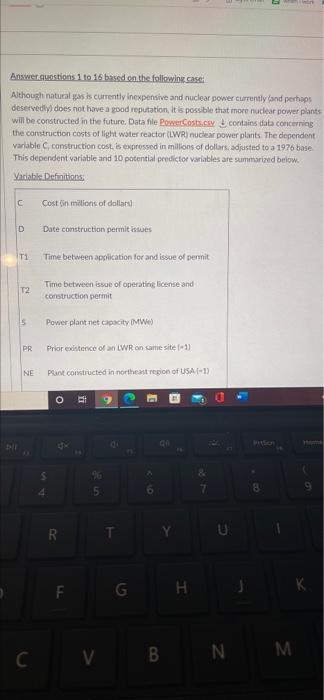 Solved Answer.cuestions 1 to 16 based on the following case | Chegg.com