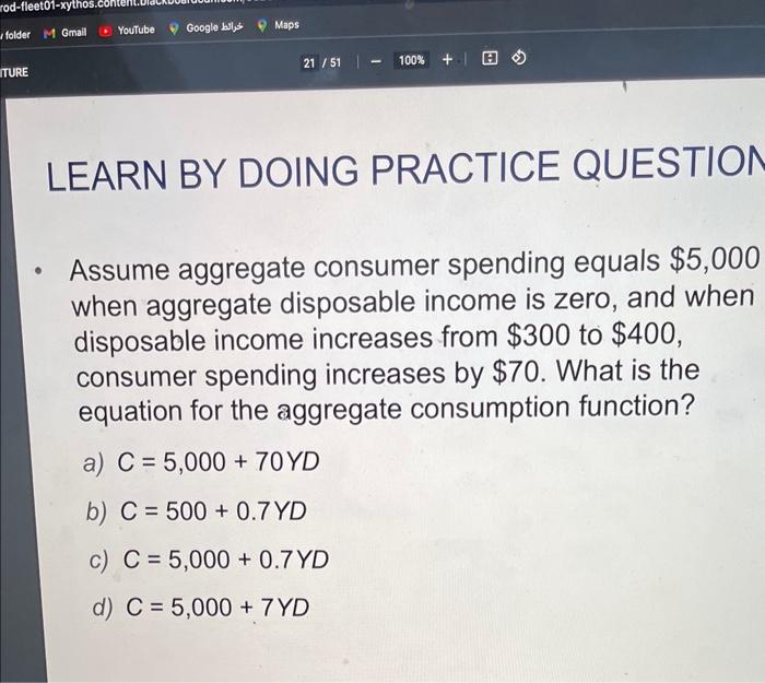 Solved Assume aggregate consumer spending equals 5,000 when