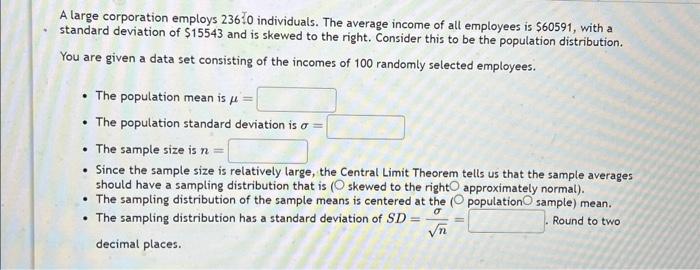 Solved A Large Corporation Employs 23610 Individuals. The | Chegg.com