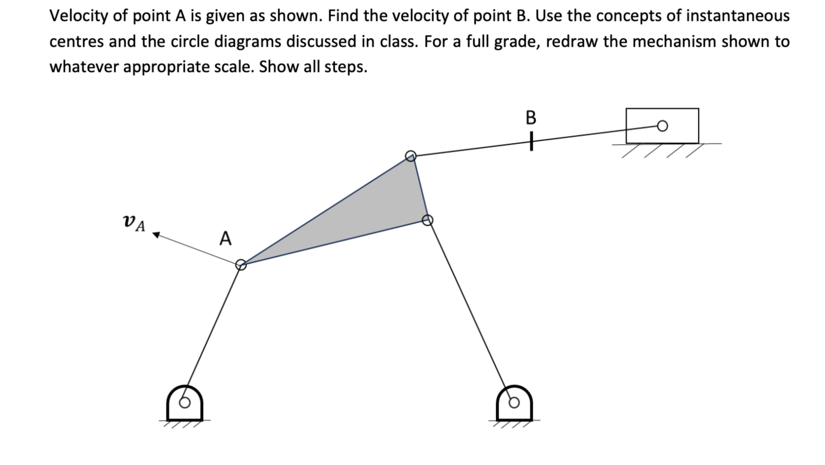 Solved Velocity of point A is given as shown. Find the | Chegg.com