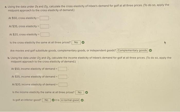 Solved Inbee likes to play golf. The number of times per | Chegg.com