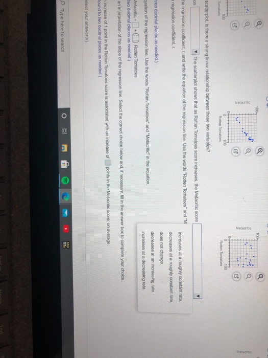 Solved The Accompanying Table Gives The Rotten Tomatoes A Chegg Com