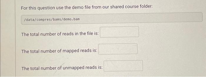 For this question use the demo file from our shared Chegg