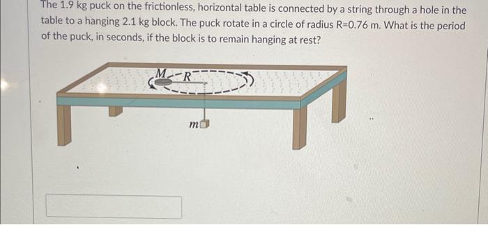 Solved The 1.9 kg puck on the frictionless, horizontal table | Chegg.com