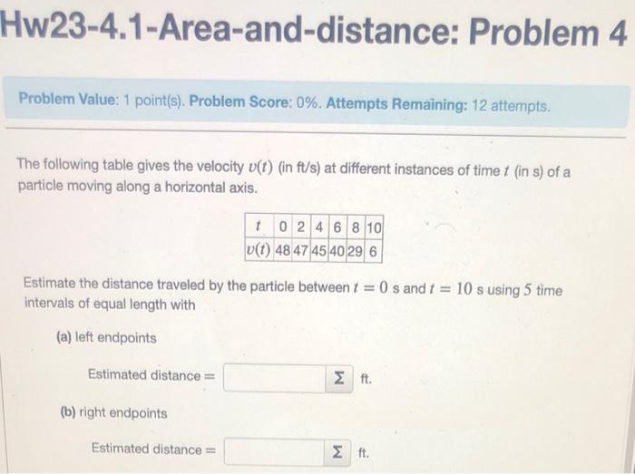 Solved Hw23-4.1-Area-and-distance: Problem 4 Problem Value: | Chegg.com