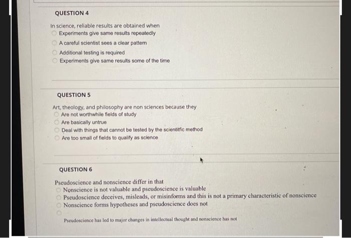 reliable experiments have which of the following characteristics