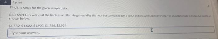 how do you find the range of the given data