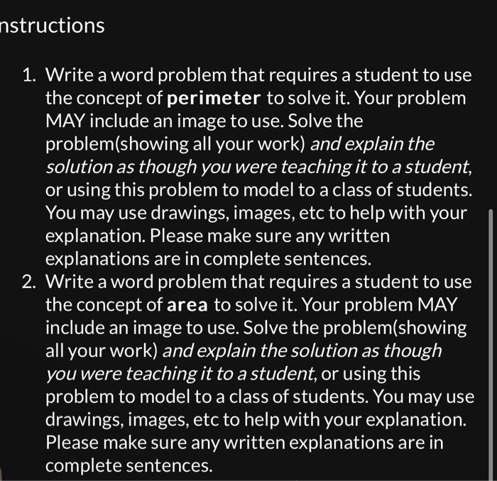 Solved 1. Write a word problem that requires a student to | Chegg.com
