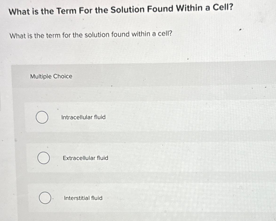 Solved What is the Term For the Solution Found Within a | Chegg.com