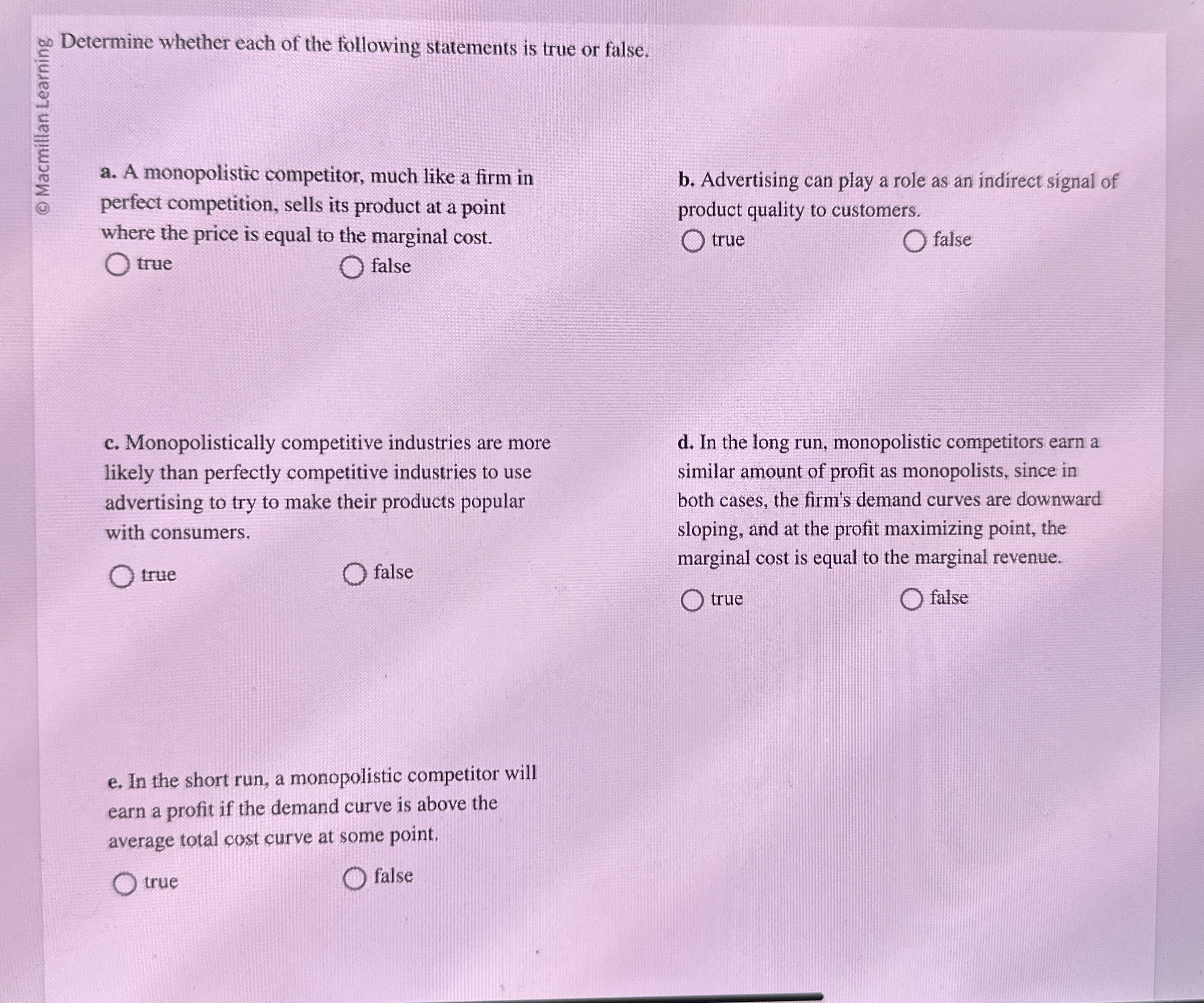 Solved Determine whether each of the following statements is | Chegg.com