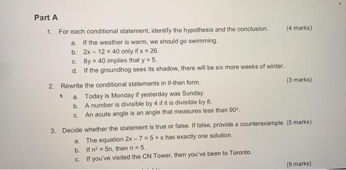 what is the hypothesis in this conditional statement