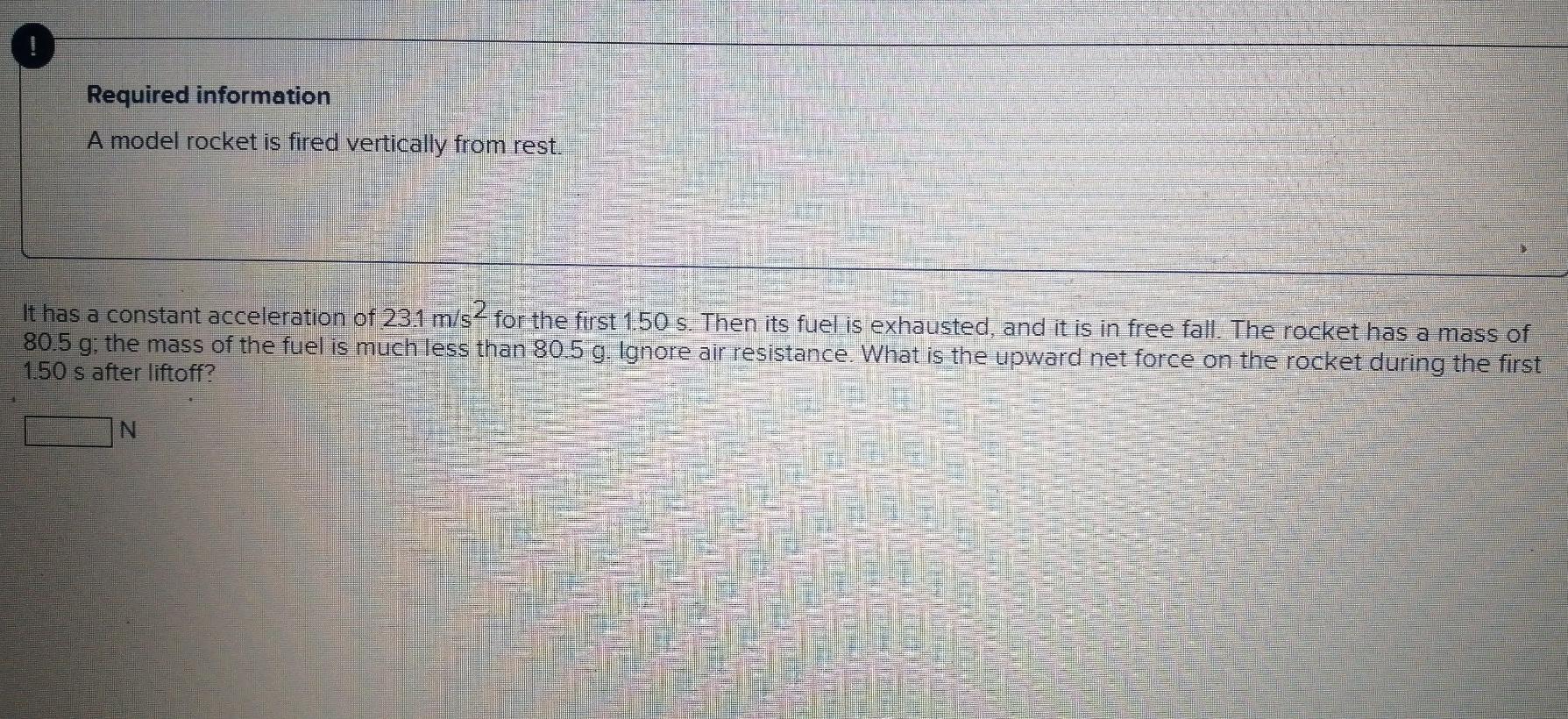 Solved a) what is the upward net force on the rocket during