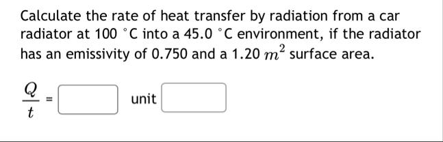 Solved Calculate the rate of heat transfer by radiation from | Chegg.com