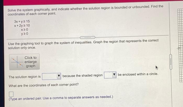 Solved Solve the system graphically, and indicate whether | Chegg.com