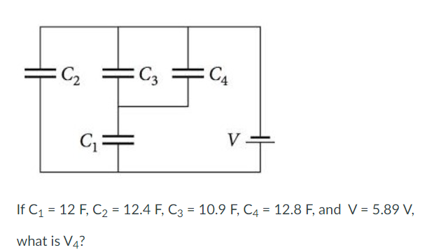 Solved If C1=12F,C2=12.4F,C3=10.9F,C4=12.8F, ﻿and | Chegg.com