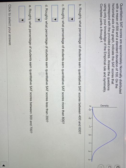 Solved Quantitative SAT scores are approximately Normally