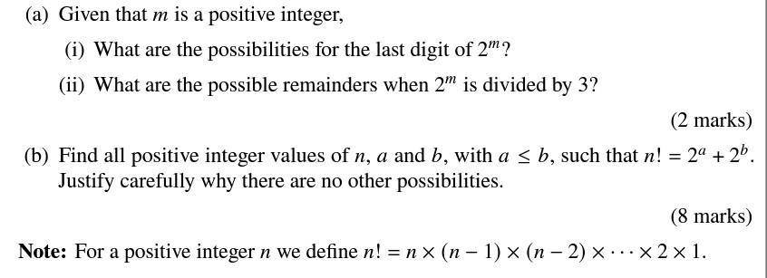 Solved (a) Given that m is a positive integer, (i) What are | Chegg.com