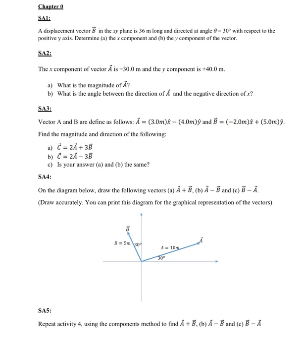 Solved Chapter 0 Sal A Displacement Vector B In The Xy P Chegg Com