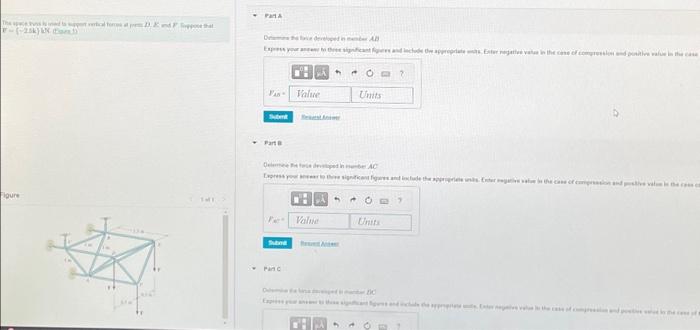 Solved The space truss is used to support vertical forces at | Chegg.com