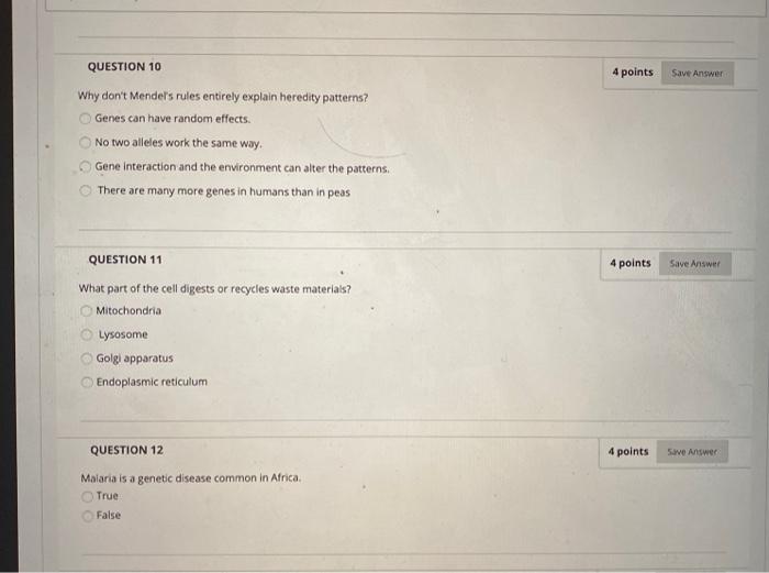 Solved QUESTION 10 4 points Save Answer Why don't Mendel's | Chegg.com