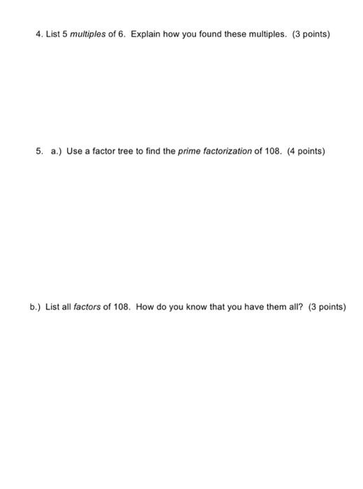 list 5 multiples of 2 4 6