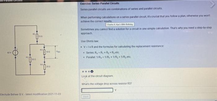 Solved Exercise: Series Parallel Circuits Series Parallel | Chegg.com