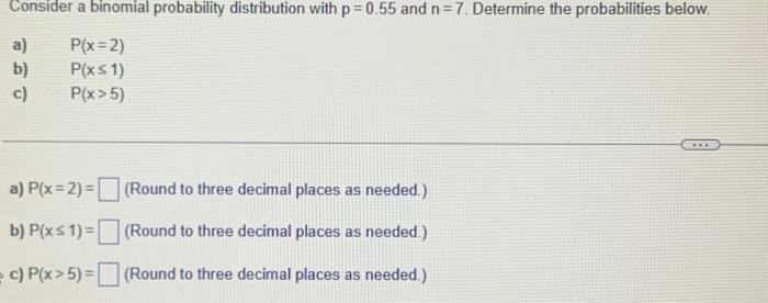 Solved Consider a binomial probability distribution with p = | Chegg.com