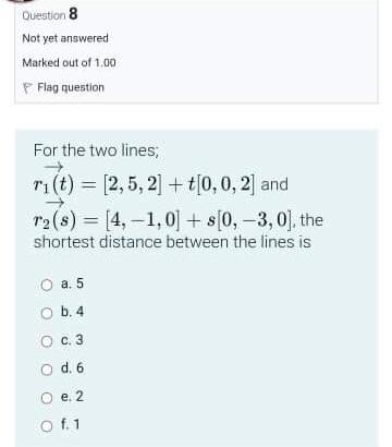 Solved Question 1 Not yet answered Marked out of 1.00 p Flag