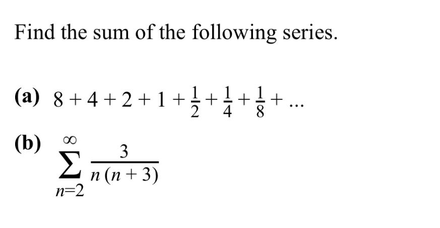 Solved Find The Sum Of The Following